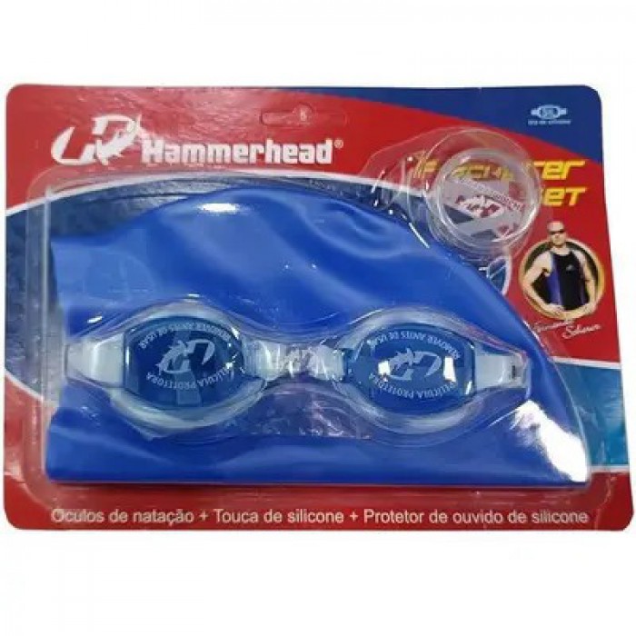 Kit de Natação Óculos Touca e Protetor de Ouvido Hammerhead